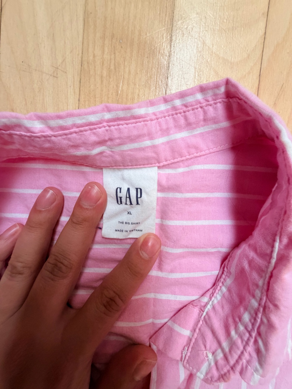 GAP The BIG Shirt Pink Striped Button-Up Shirt - Picture 2 of 3
